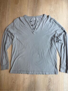 Abercrombie & Fitch Soft A&F Essentials Oversized Men's Long-Sleeve — Light Gray